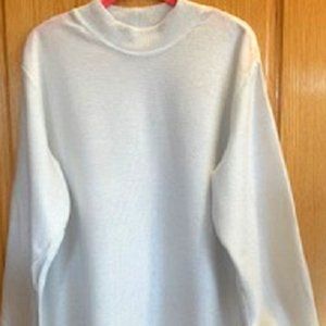 Cervelle Silver Metallic Knit Pullover Sparkle Sweater Mock Neck Sz: 1X